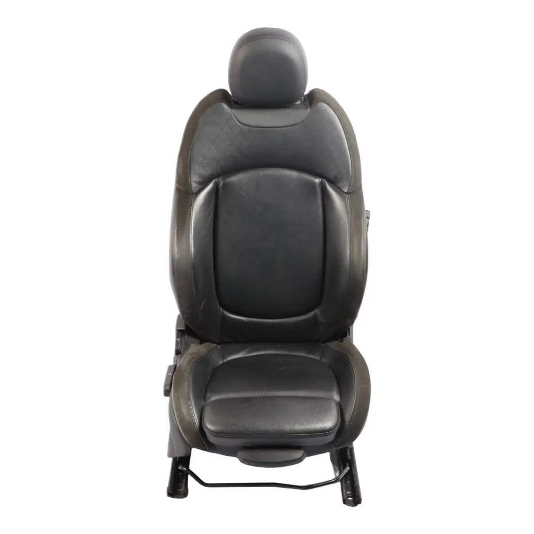 Mini F55 Front Seat Sport Right O/S Heated Leather Cross Punch Carbon Black