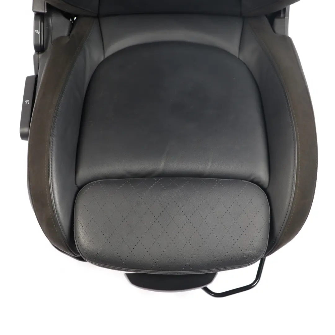 Mini F60 Front Seat Right O/S Sport Heated Leather Cross Punch Carbon Black