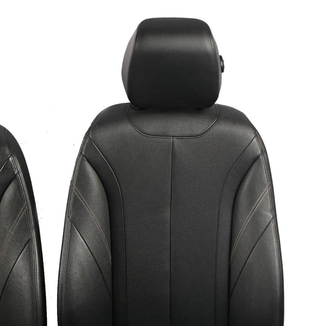 BMW F30 Leather Seats Black / Exclusive Seam Front Rear Seat Set with Door Cards