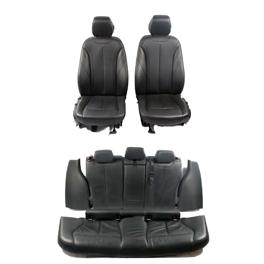 BMW F31 Leather Seats Heated Black / Exclusive Seam Seats Front Rear Seat Set