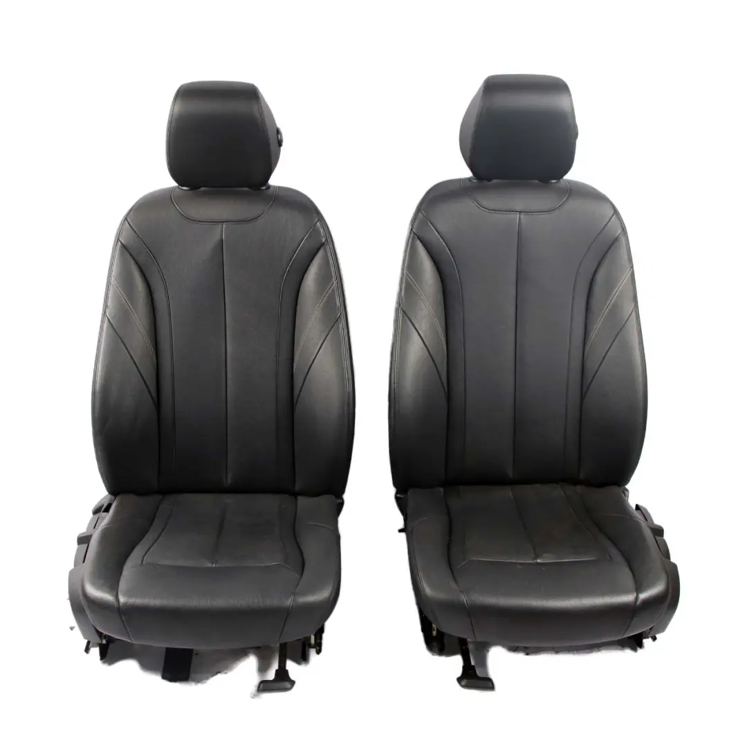 BMW F31 Leather Seats Heated Black / Exclusive Seam Seats Front Rear Seat Set