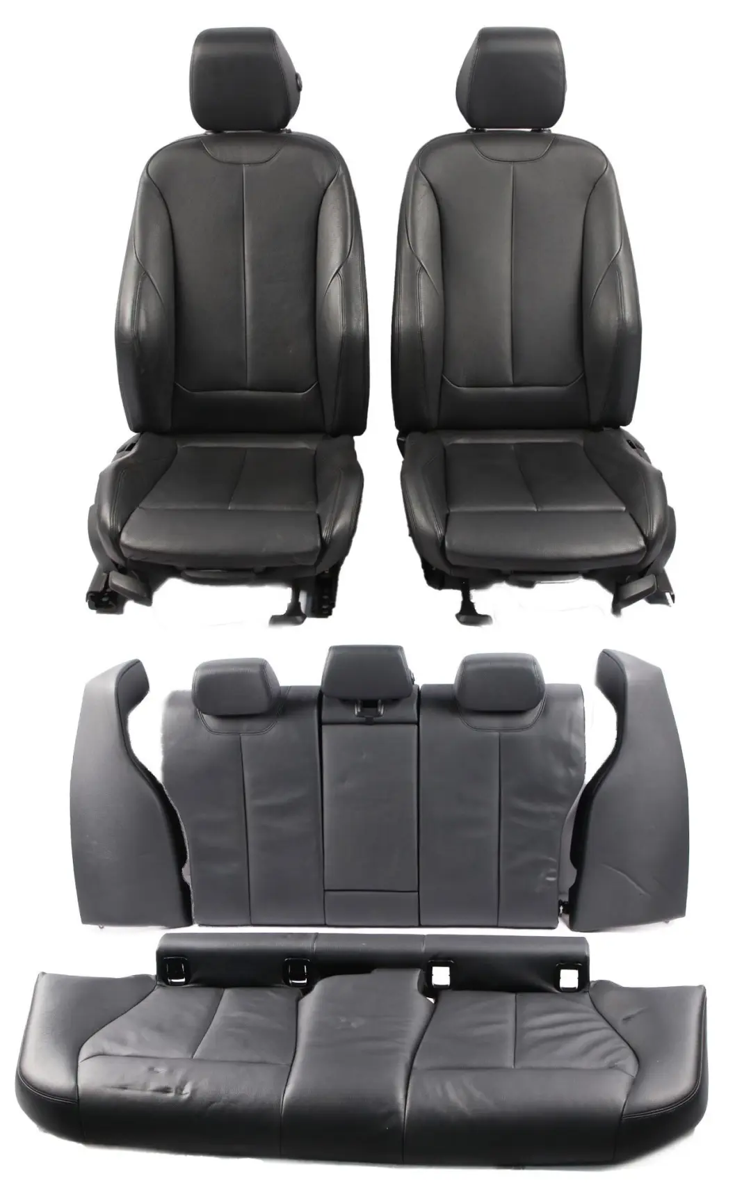 Seats BMW F30 M Sport Black Leather Interior Front Rear Seat Folding Backrest