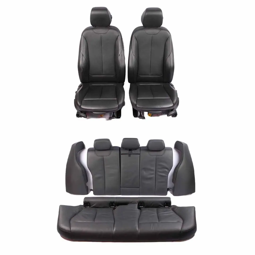 Seats BMW F30 M Sport Black Heated Leather Interior Front Rear Seat Folding