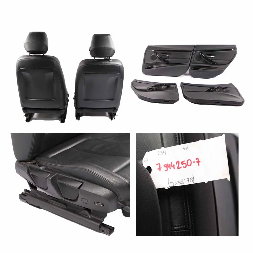 Seats BMW F34 GT M Sport Black Leather Dakota Interior Front Rear Seat Folding