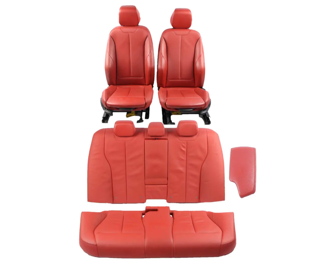 Leather Seats BMW F30 M Sport Korall Rot Red Heated Dakota Front Rear Seat