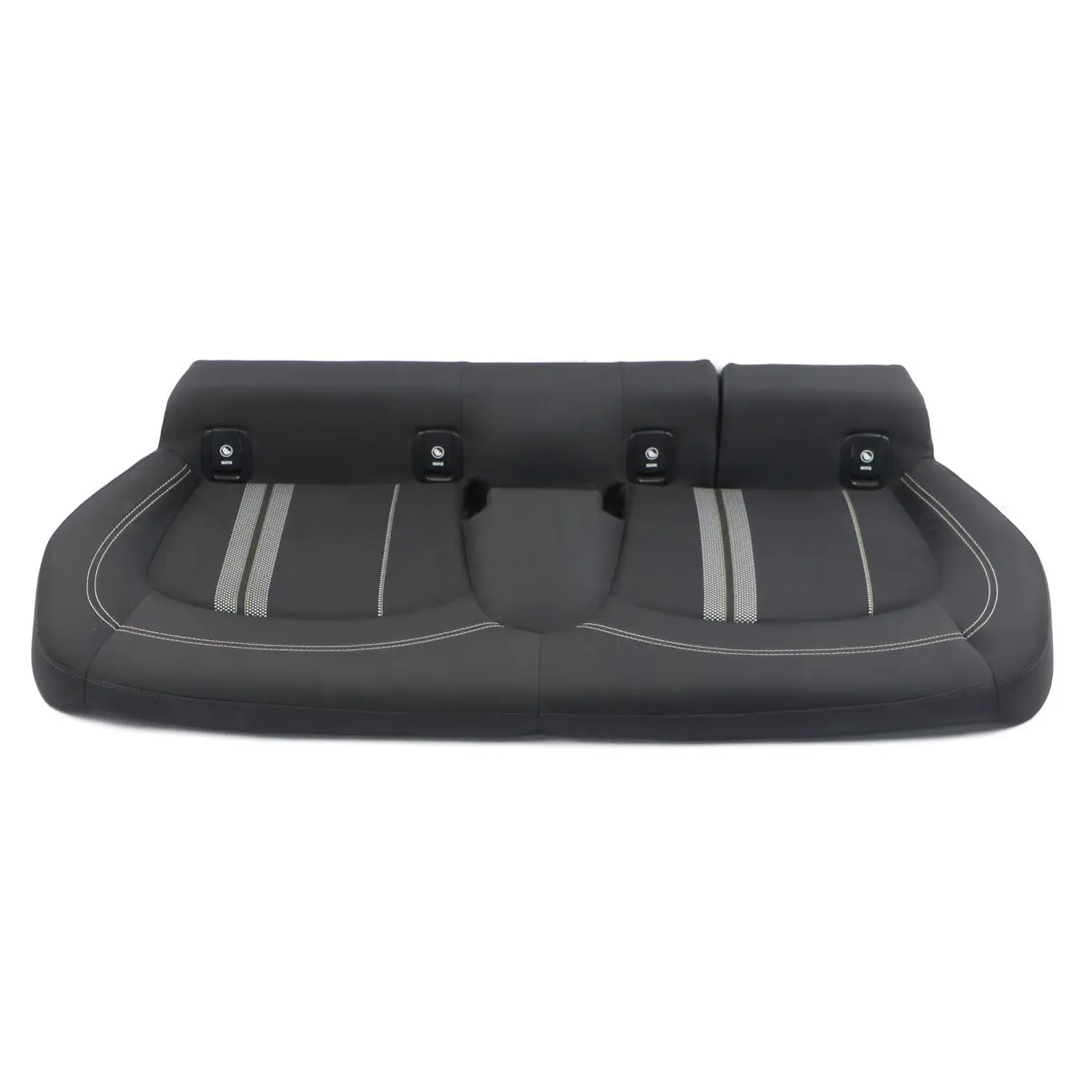 Mini F55 Asiento Trasero Banqueta Funda Tela Doble Rayas Carbono Negro