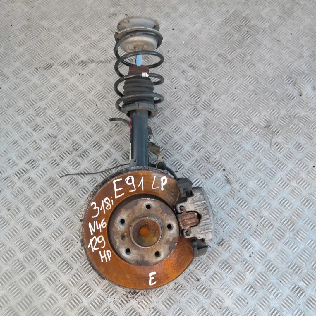 BMW E91 318i FRONTAL IZQUIERDO SPRING STRUT PIERNA SUSPENSIÓN FRENO CALLIPER