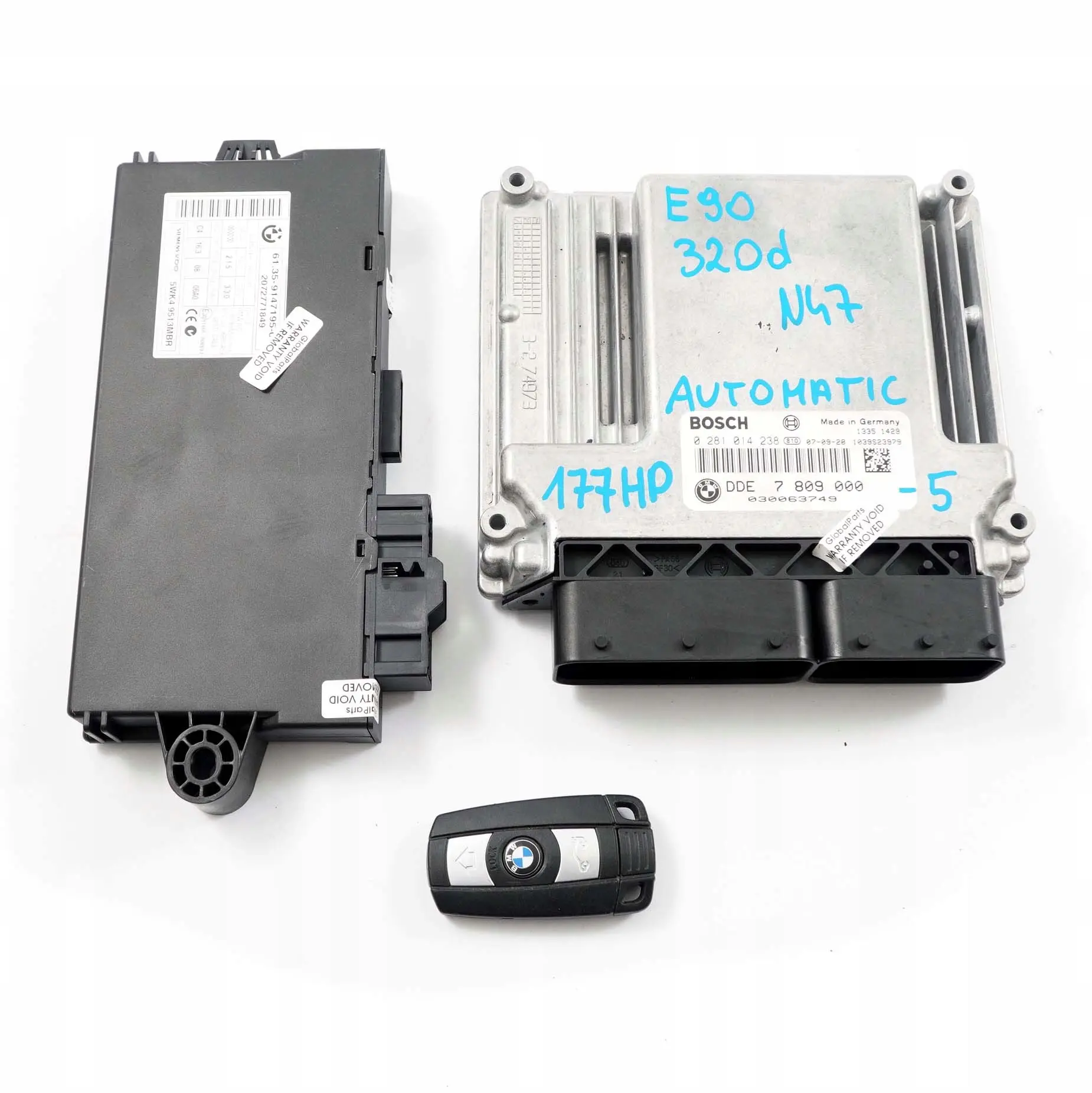 BMW E60 E87 E90 120d 320d 520d N47 ECU Kit DDE 7809000 CAS3 + Llave Automatico