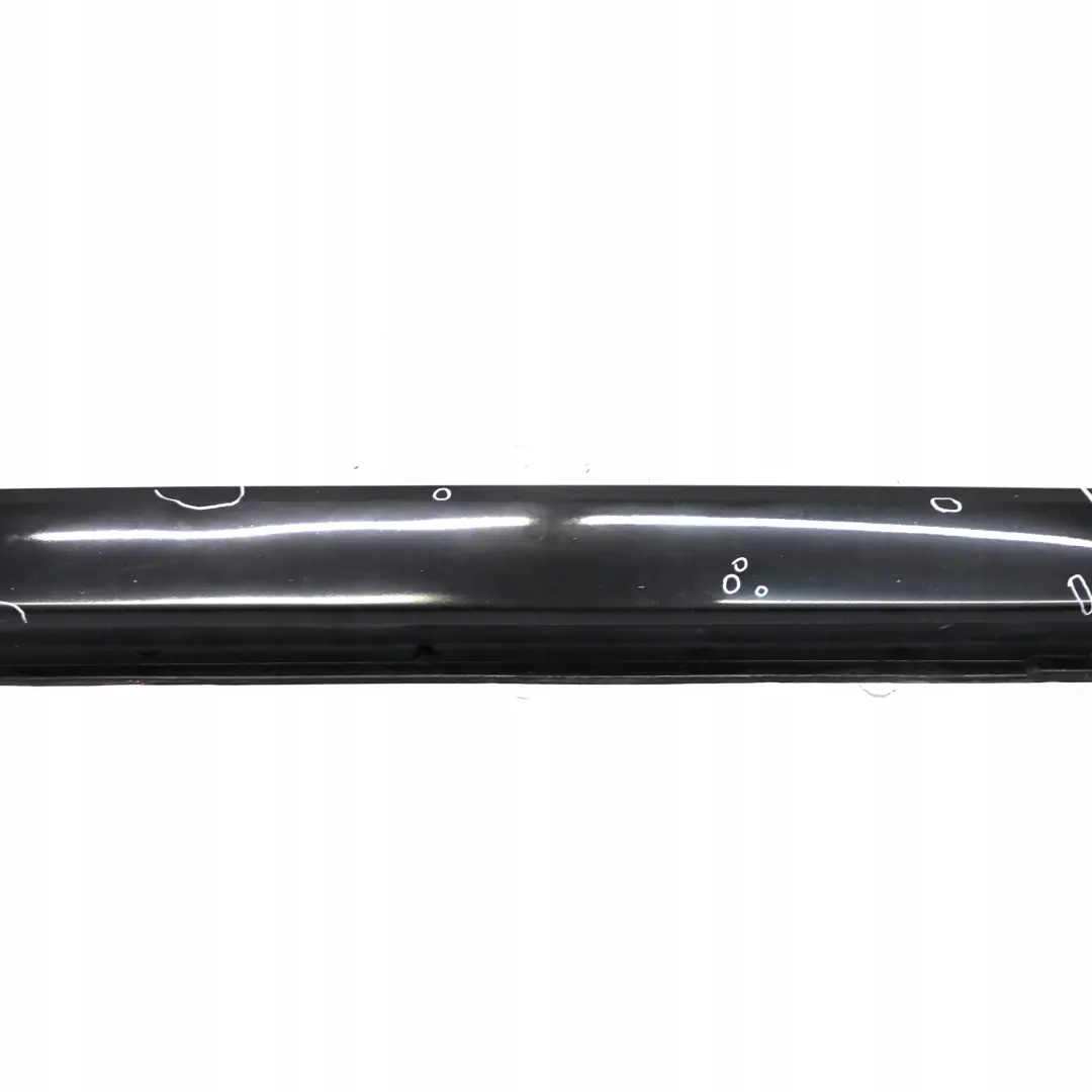 BMW E66 Long Door Sill Cover Skirt Left Black Sapphire - 475