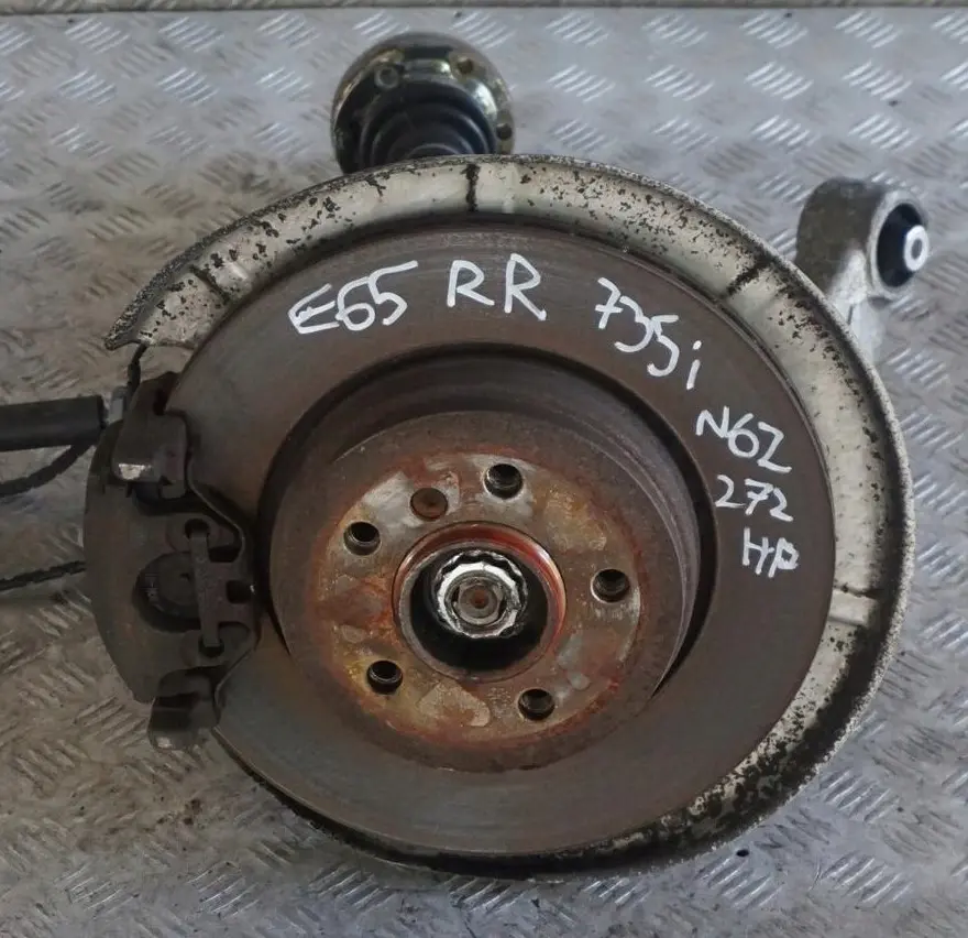 BMW 7 Series E65 735i N62 Rear Right O/S Suspension Leg Axle Brake Disc