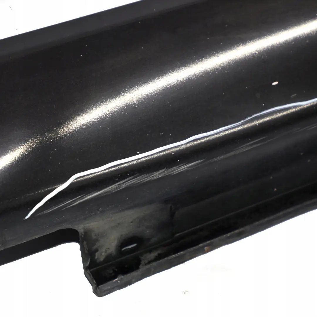 BMW E66 Long Door Sill Cover Skirt Left Black Sapphire - 475