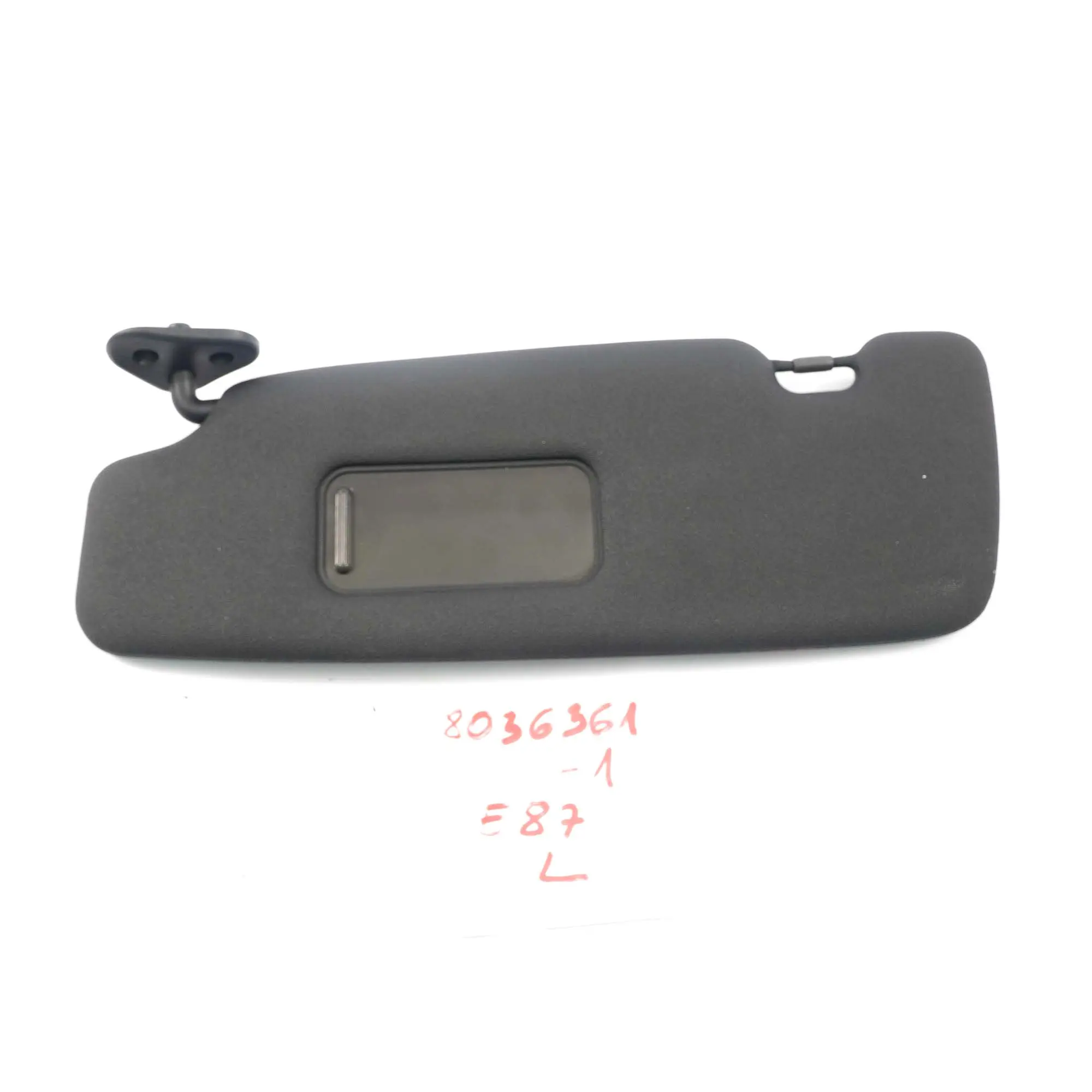 Sun Visor BMW E81 E82 E87 With Mirror Trim Panel Left Black N/S 8036361