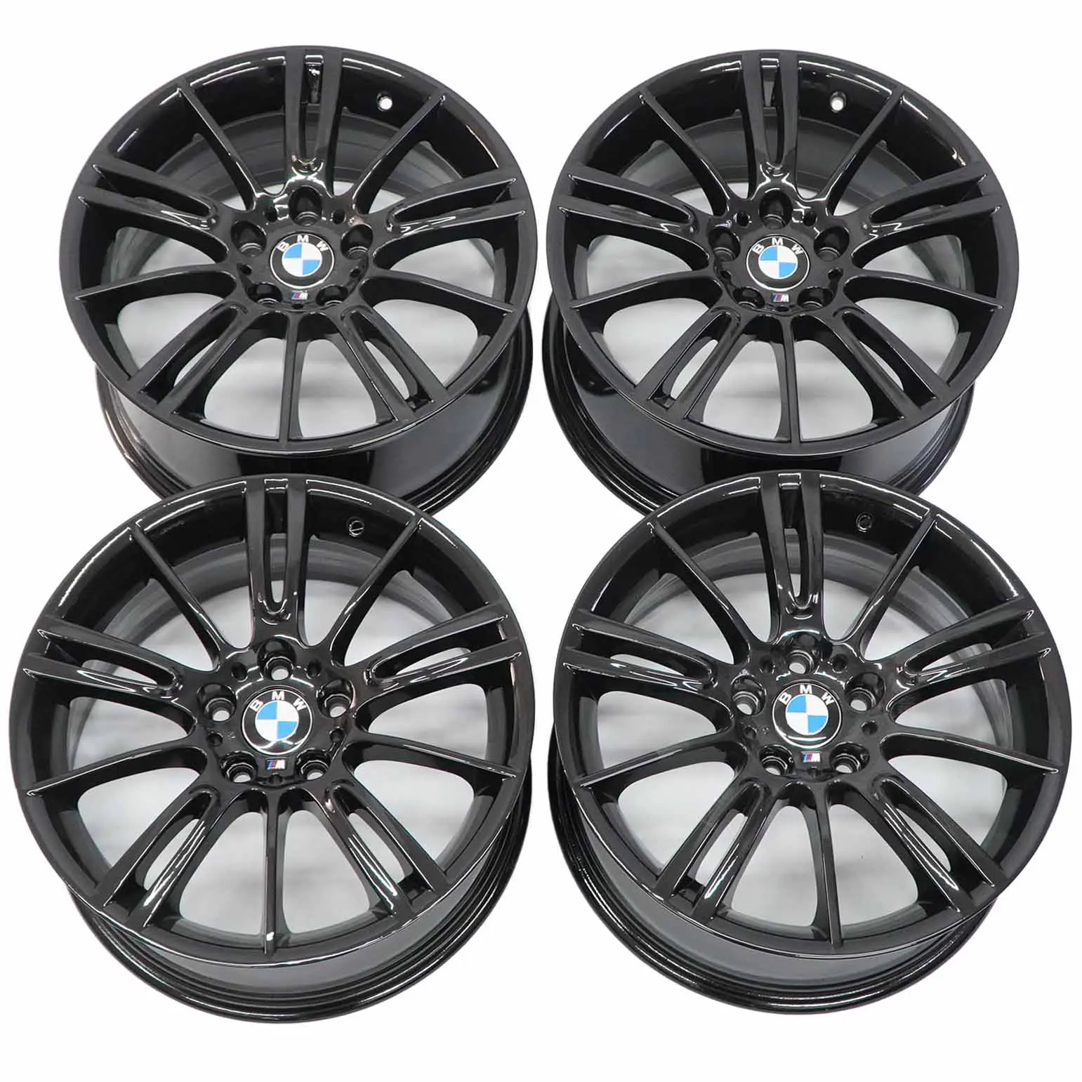 BMW E90 E91 E92 E93 Complete Set 4x Black Wheel Rim 18" M Spider Spoke 193