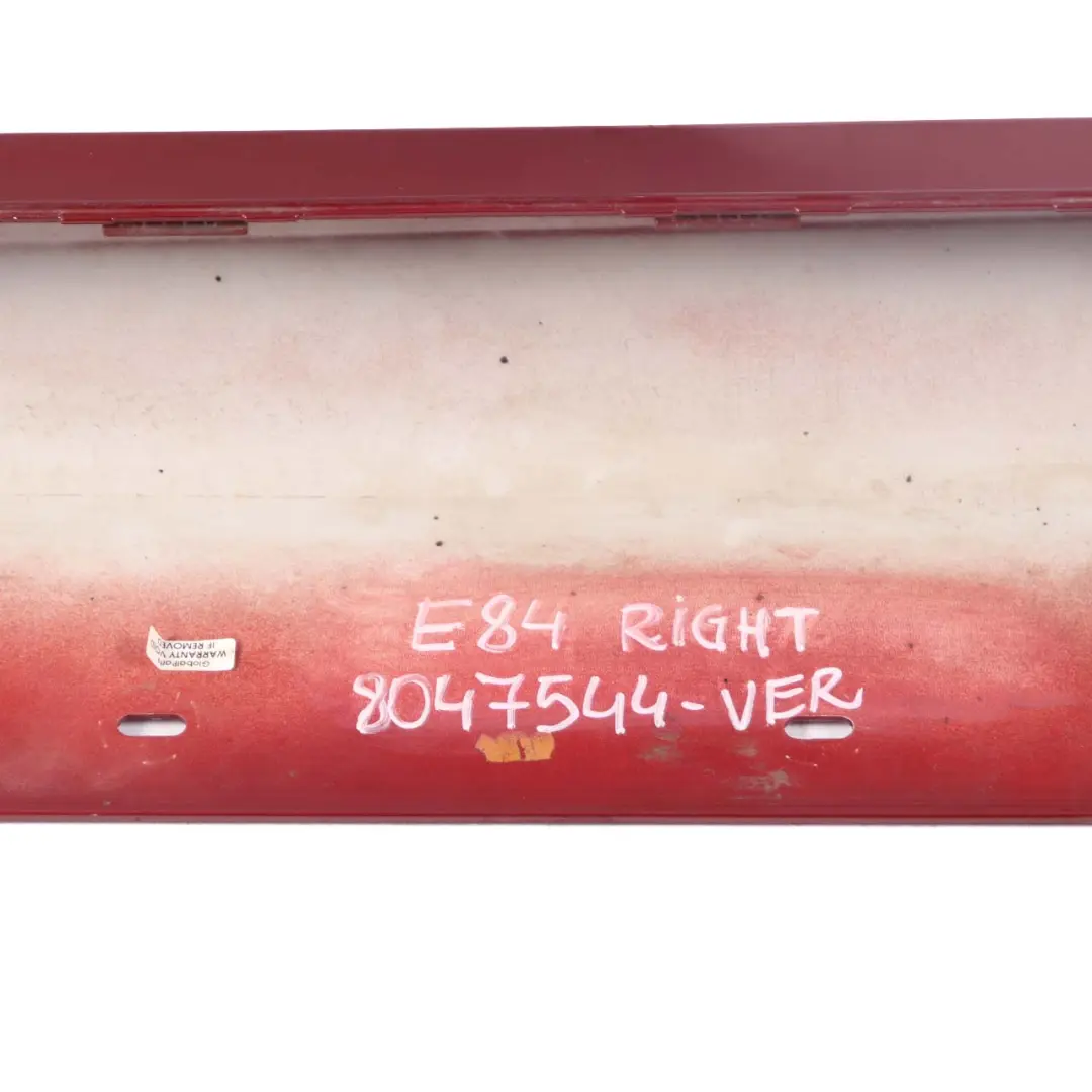 BMW X1 E84 Side Skirt M Sport Sill Cover Panel Right O/S Vermilion Red - A82