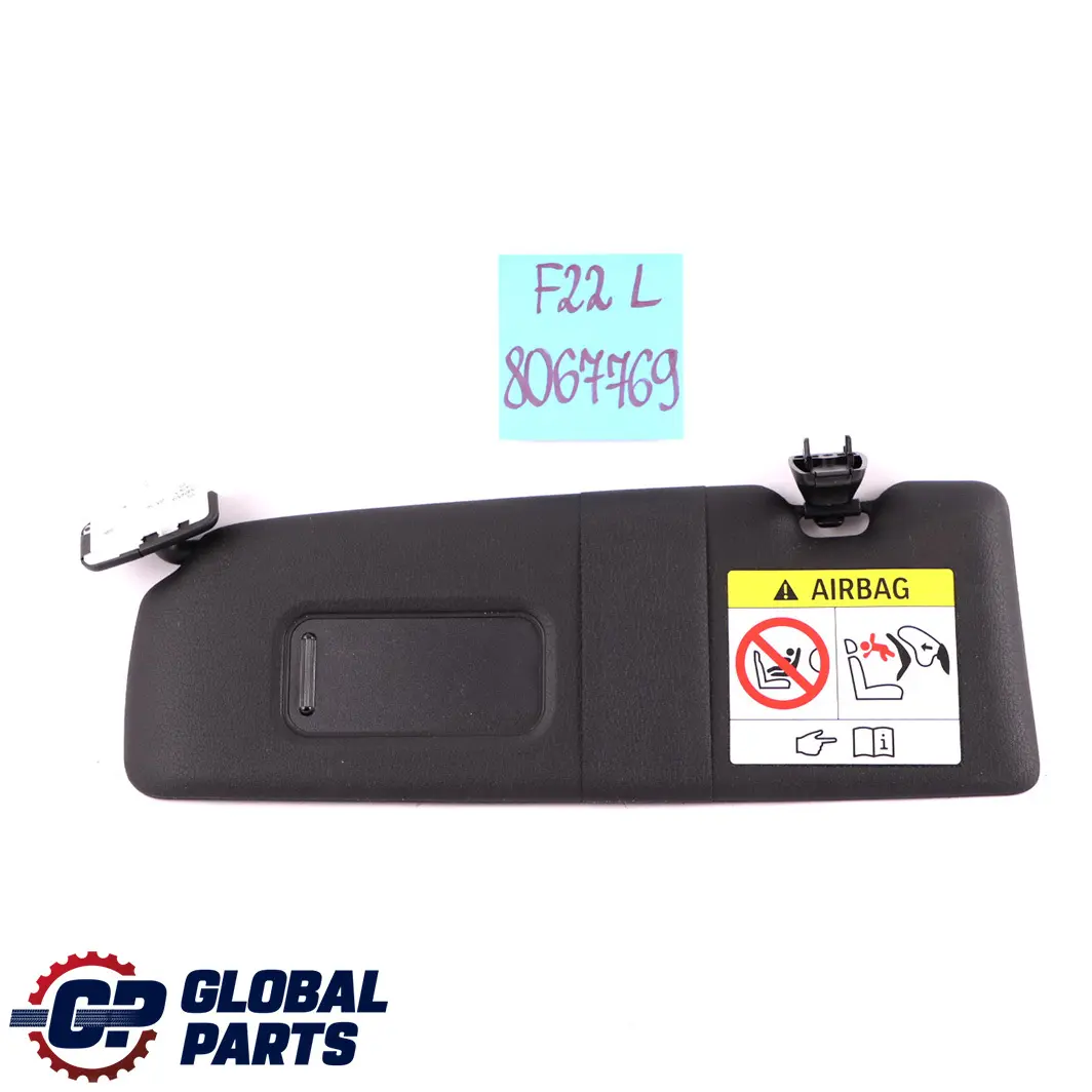 BMW F22 F87 M2 Pare-soleil Avec Etiquette Miroir Gauche Noir 8067769