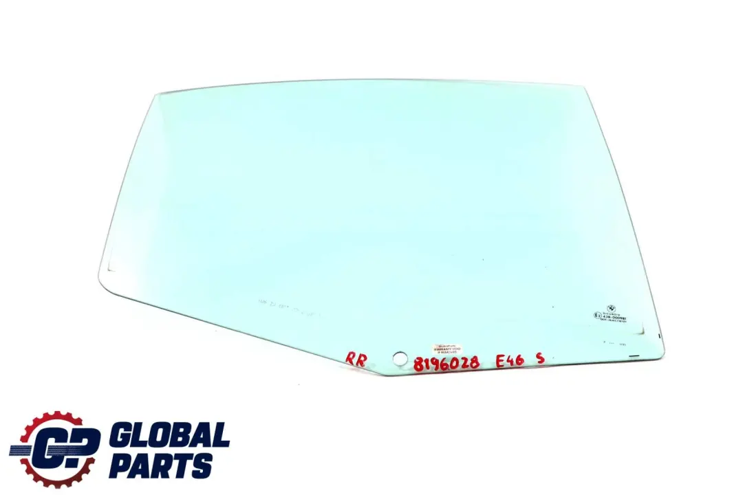 BMW 3 er E46 Seitenscheibe Grün Tür Hinten Rechts AS2 8196028