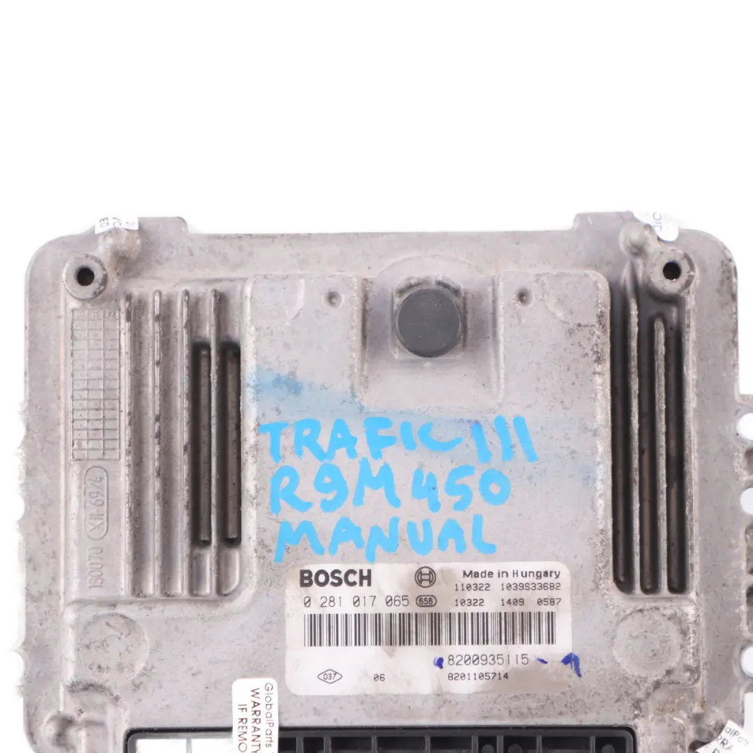 Renault Trafic 3 R9M 450 1.6 DCI Diesel Engine Unit ECU 8200935115 Manual