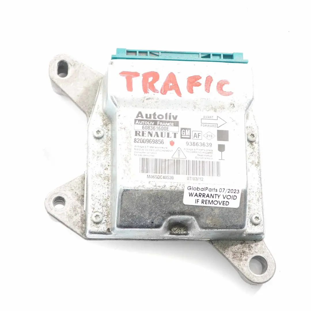 Renault Trafic II Airbag Módulo Unidad de Control ECU Sensor 8200969856