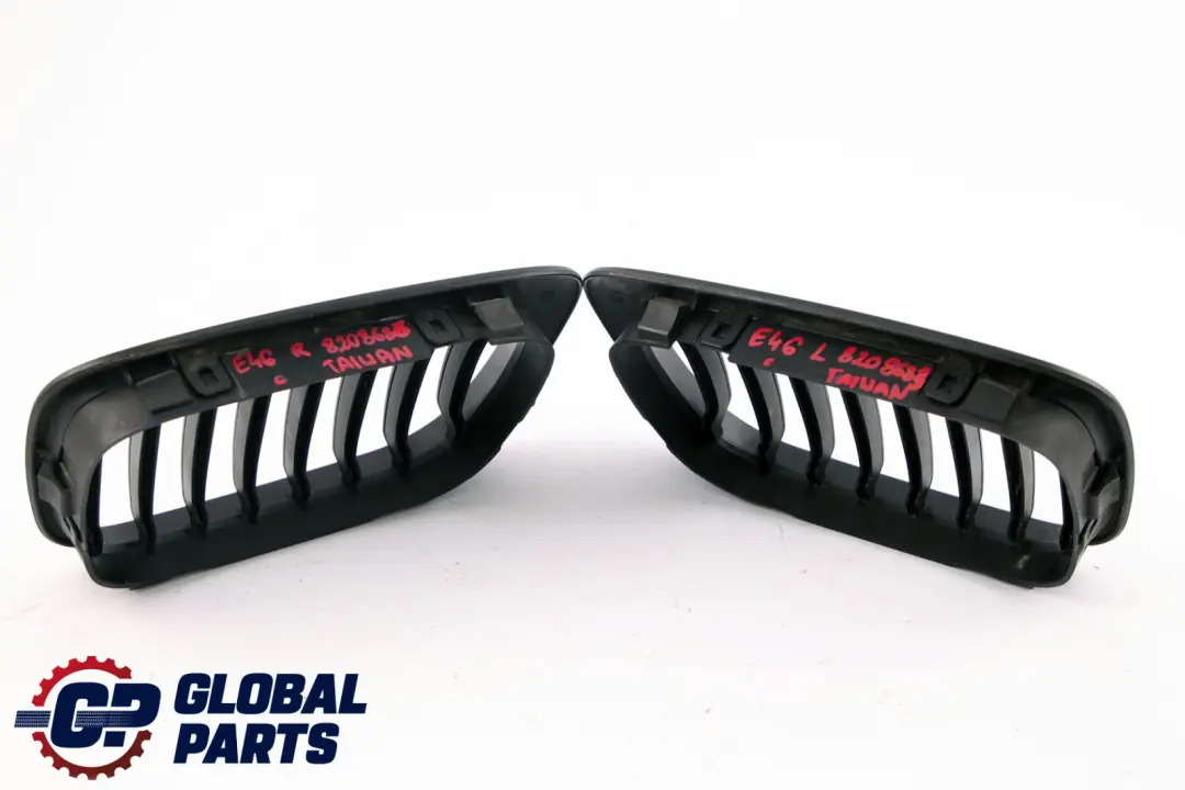 BMW 3 Series E46 Set Grille Frame Black Left Right O/N/S 8208685 8208686