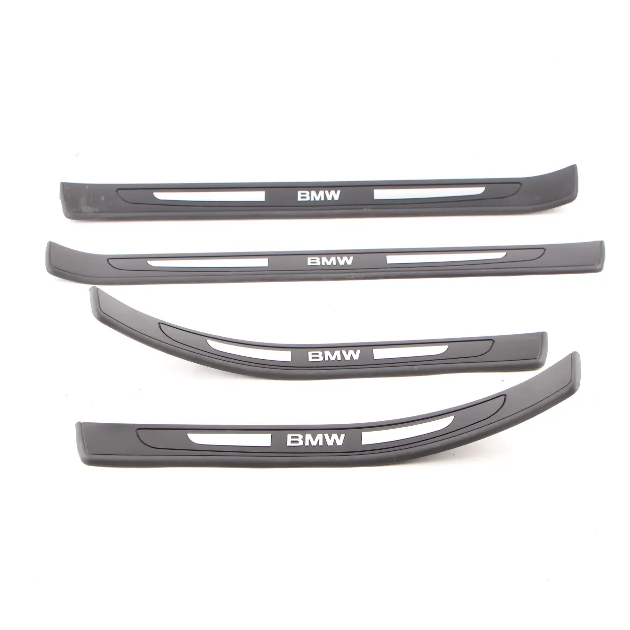 BMW E65 Entrance Strip Door Panelling Cover Edge Trim Sill Set Black 8223552