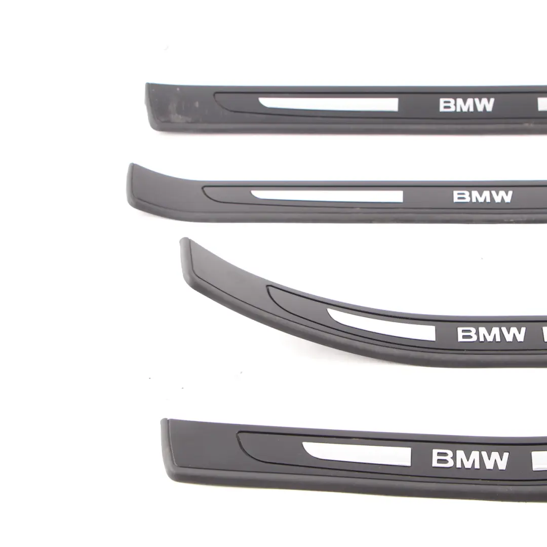 BMW E65 Entrance Strip Door Panelling Cover Edge Trim Sill Set Black 8223552