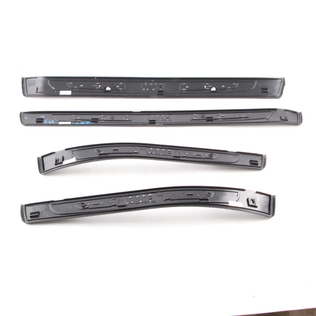 BMW E65 Entrance Strip Door Panelling Cover Edge Trim Sill Set Black 8223552