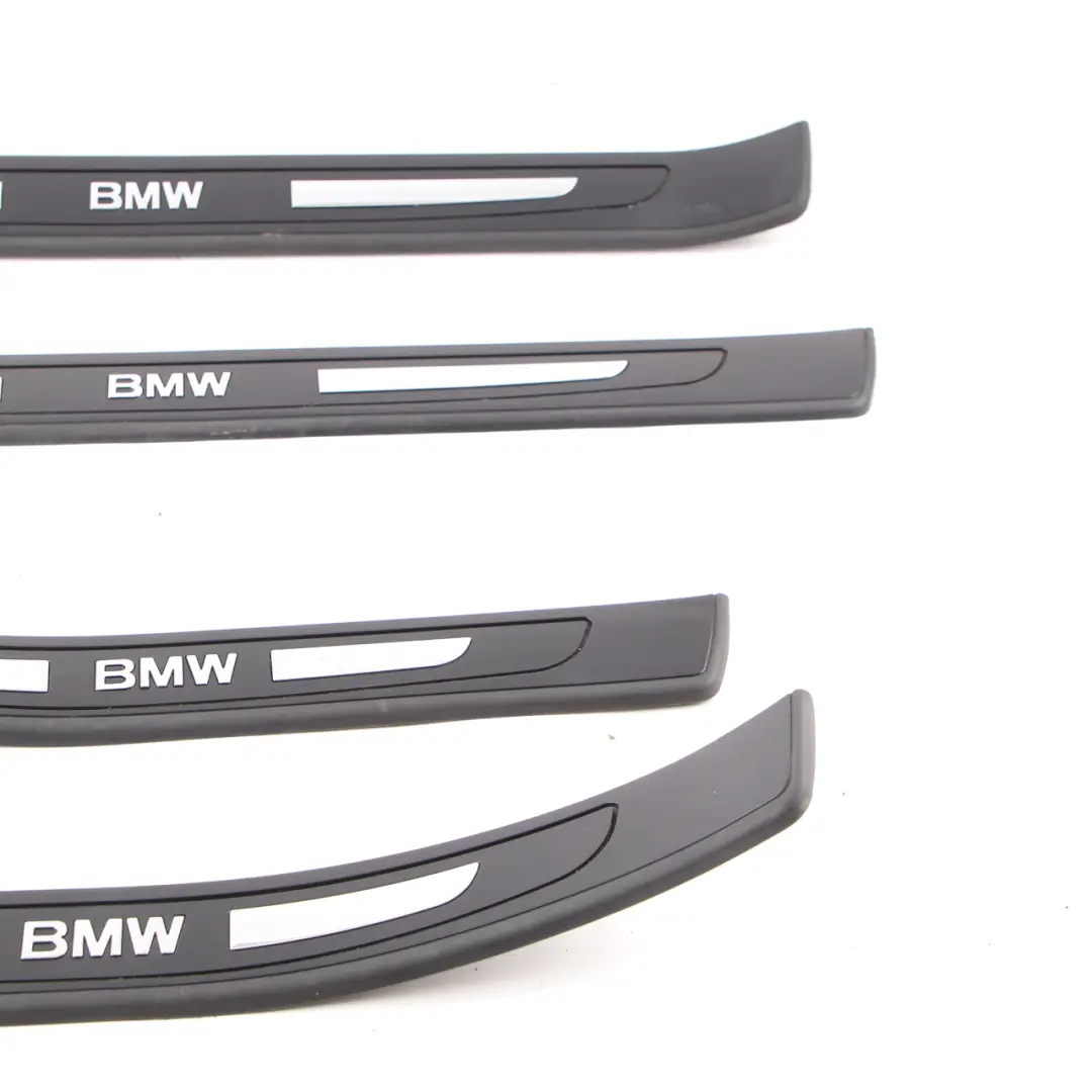 BMW E65 Entrance Strip Door Panelling Cover Edge Trim Sill Set Black 8223552