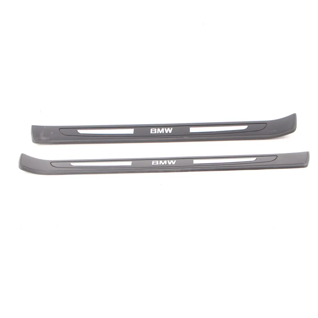 BMW E65 Entrance Strip Door Panelling Cover Edge Trim Sill Set Black 8223552