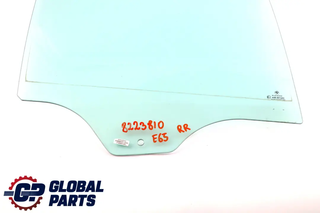 BMW 7 er E65 E66 Seitenscheibe Grün Tür Hinten Rechts AS2 8223810 51358223810