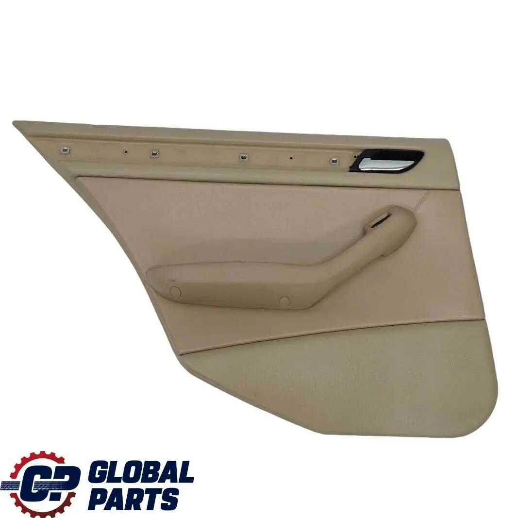 BMW 3 E46 Berlina Touring Panel Trasero Izquierdo Puerta Tarjeta Cuero Beige 