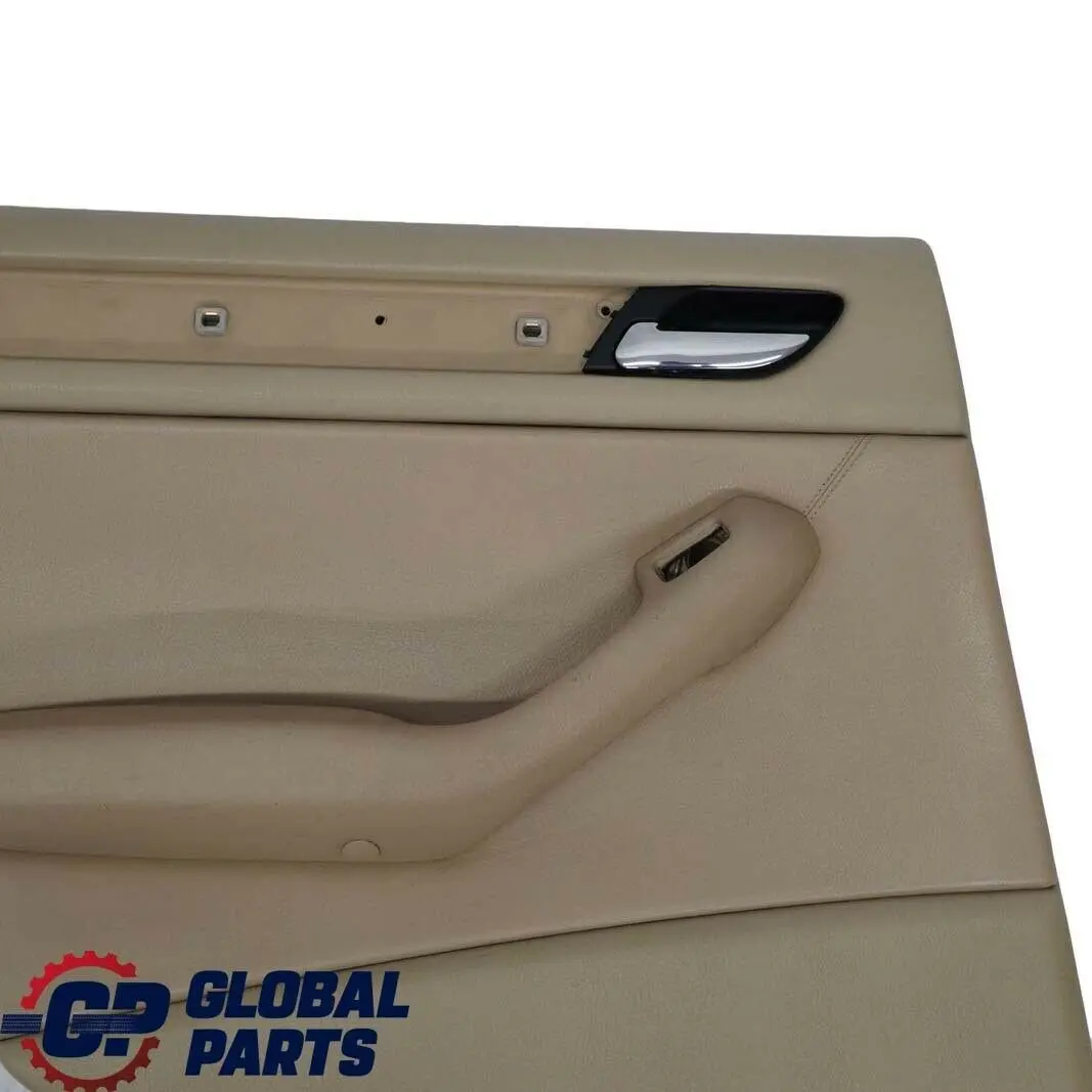 BMW 3 E46 Berlina Touring Panel Trasero Izquierdo Puerta Tarjeta Cuero Beige 