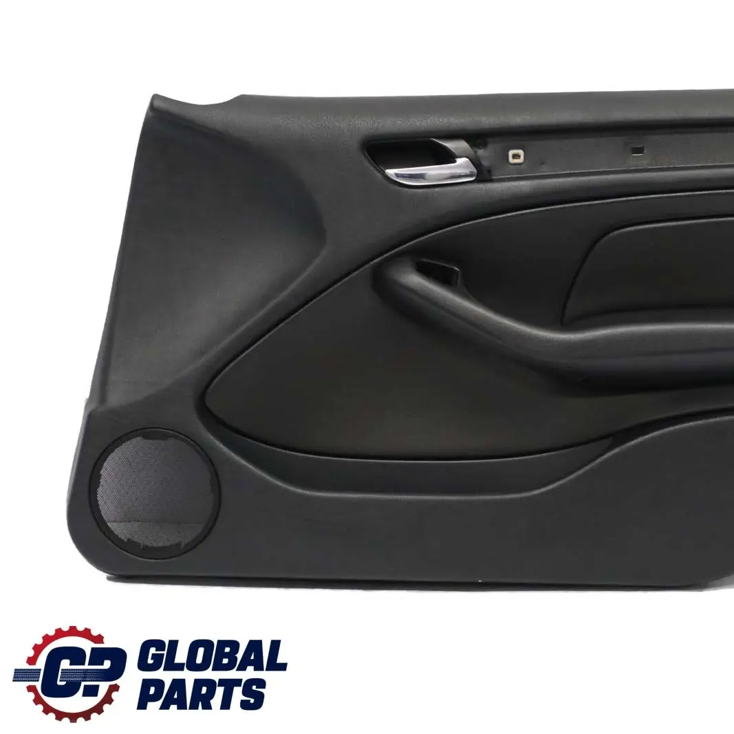 BMW E46 Berlina Touring Delantera Derecha Trim Panel Puerta Tarjeta Cuero Negro