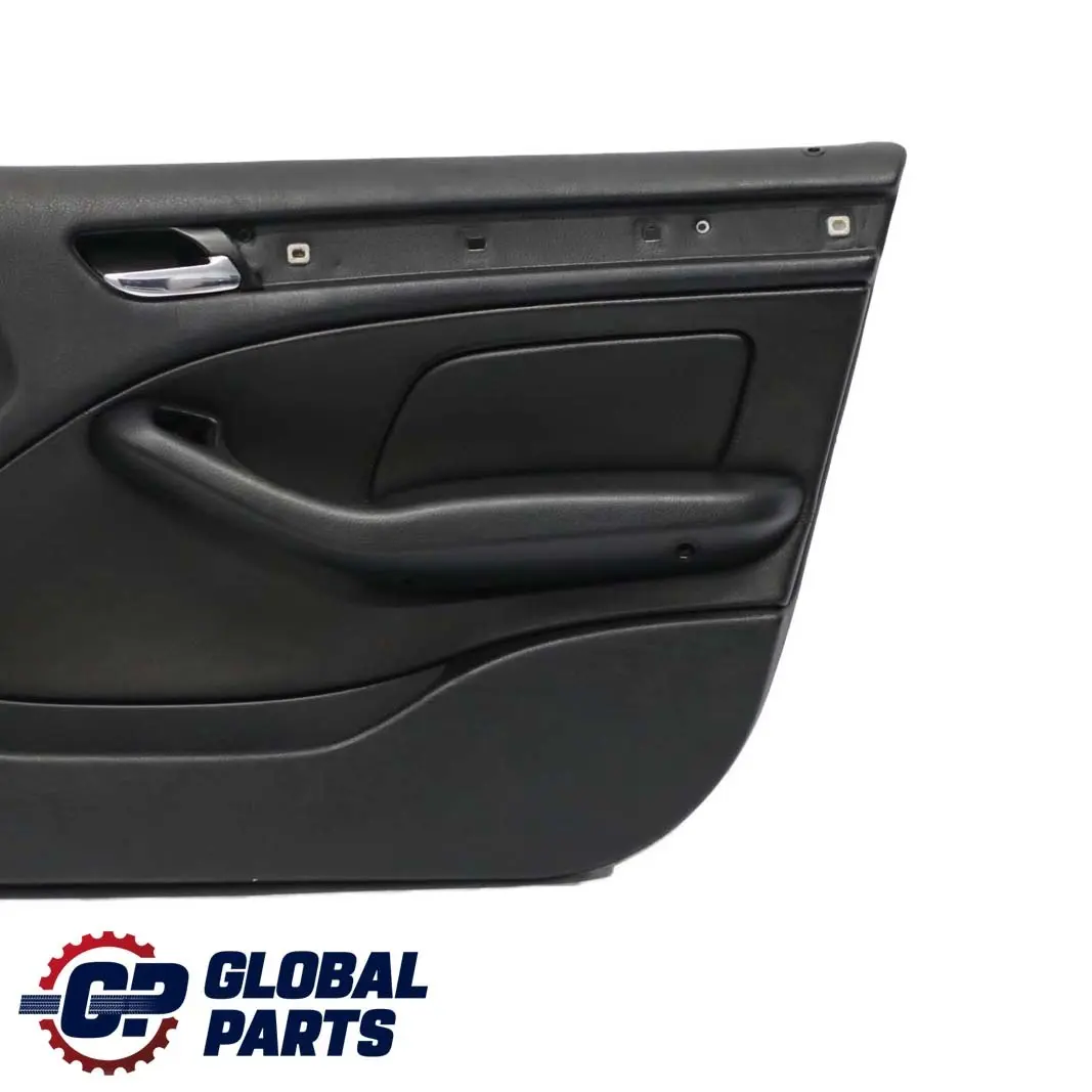 BMW E46 Berlina Touring Delantera Derecha Trim Panel Puerta Tarjeta Cuero Negro