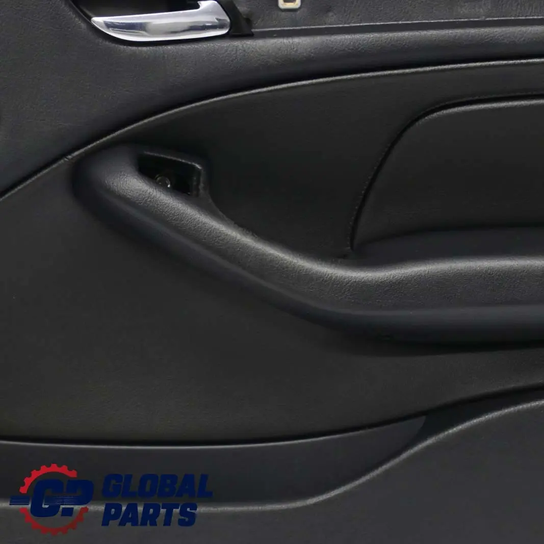 BMW E46 Berlina Touring Delantera Derecha Trim Panel Puerta Tarjeta Cuero Negro