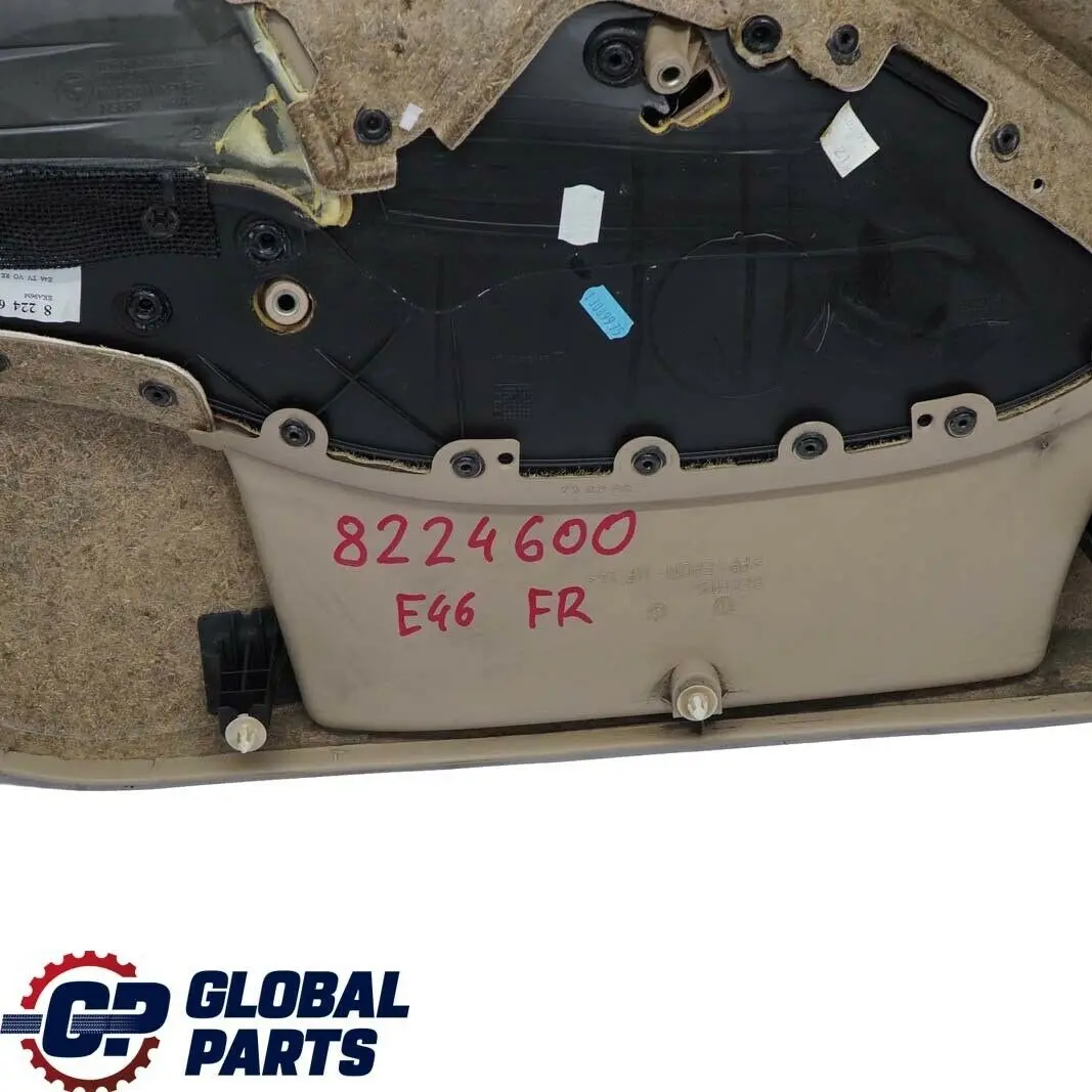 BMW E46 Berlina Touring Embellecedor Panel Puerta Delantera Derecha Cuero Beige