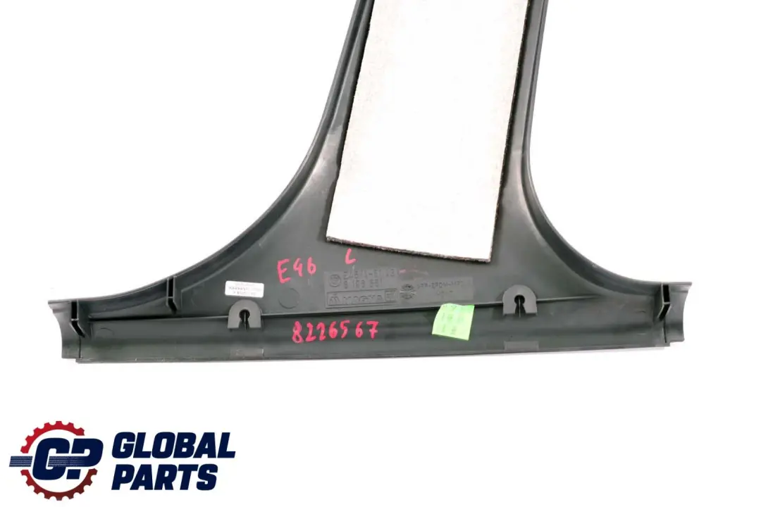 BMW E46 Cover Trim Panel B Column Bottom Pillar Left N/S Black 8198681