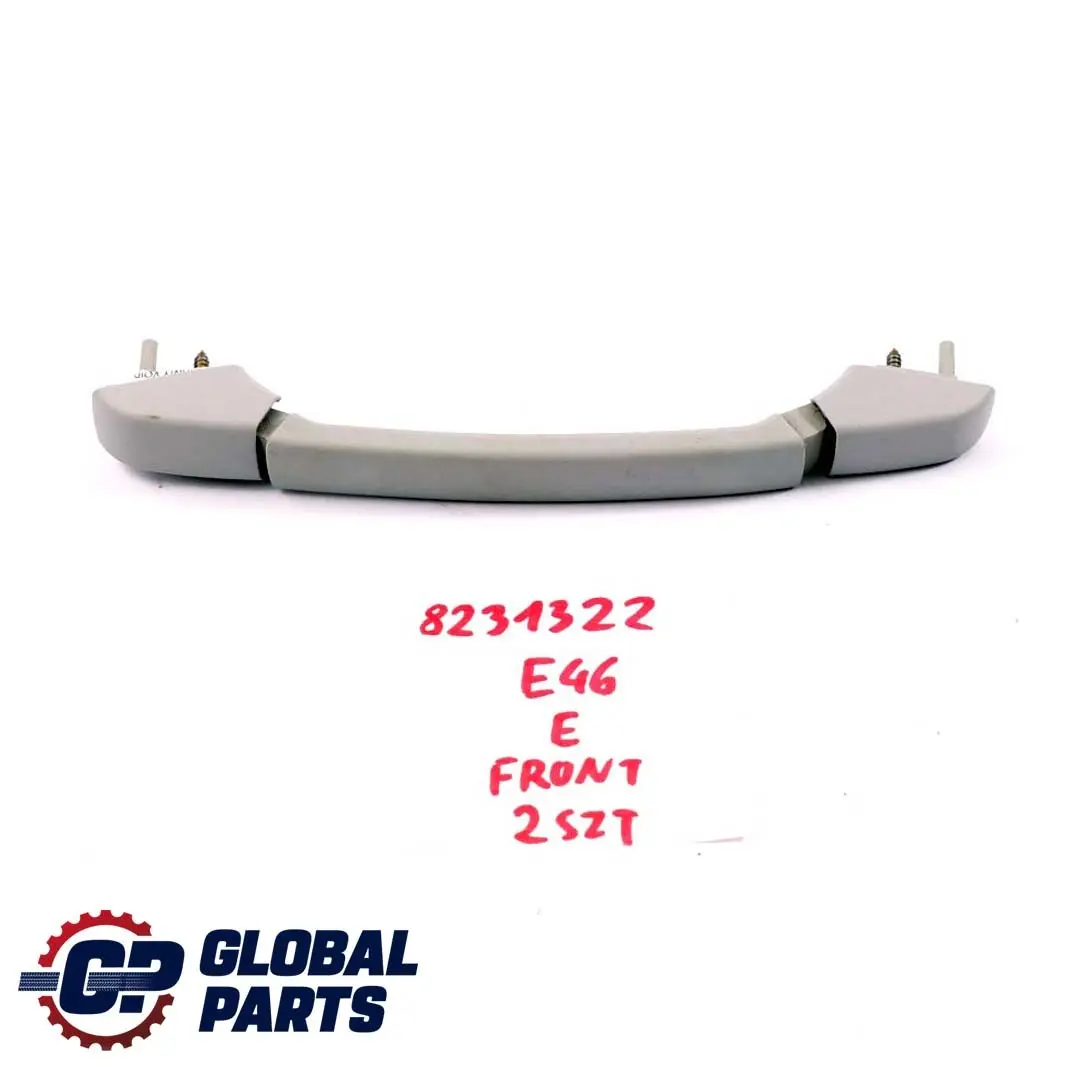 BMW E46 Asidero Techo ITS Delantero Izquierdo Derecho Gris Claro 8231322