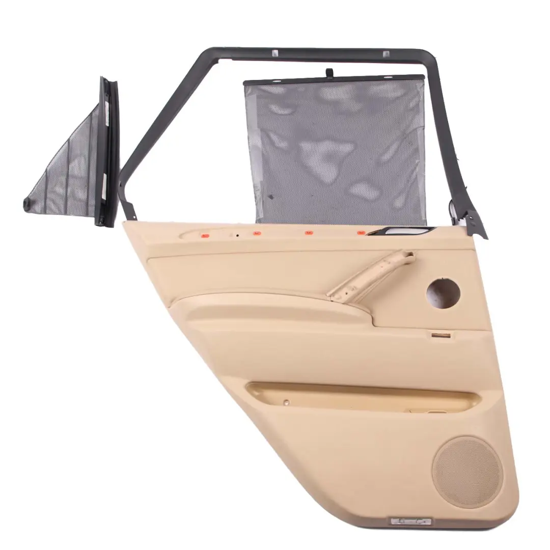 Door Card BMW X5 E53 Rear Left N/S Trim Panel Leather Beige with Roller Blind