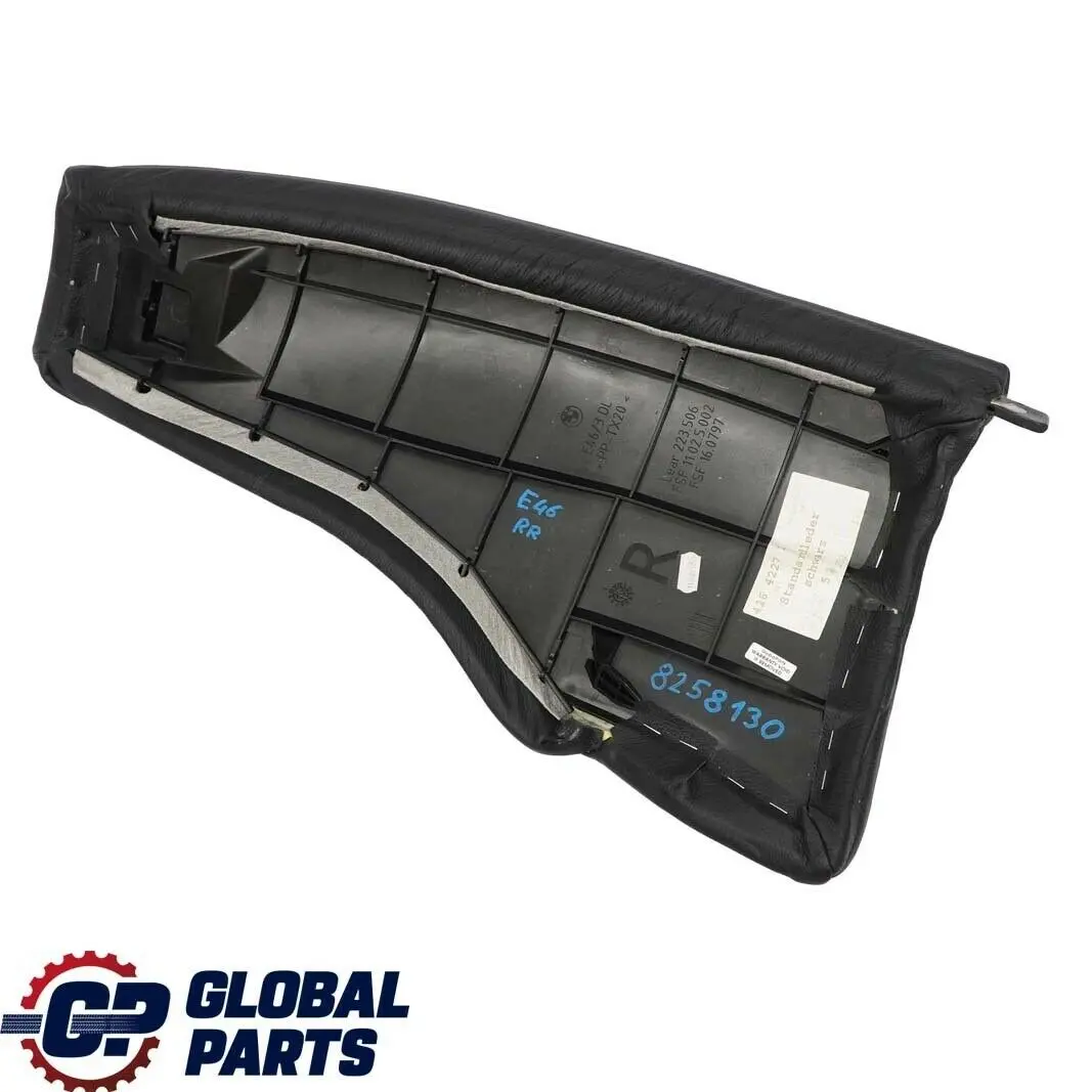 BMW E46 Touring Asiento Trasero Derecho Lateral Finisher Panel Cuero Negro