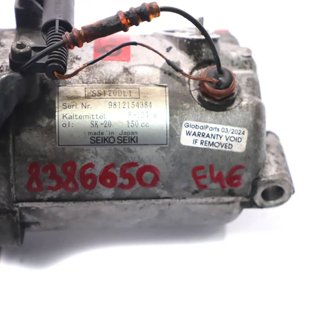 Compresor BMW E46 Motor M43 M47 Aire Acondicionado A/C Compresor 8386650