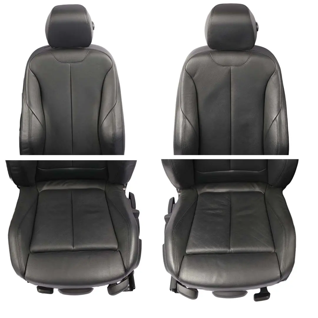 Leather Seats BMW F30 LCI M Sport Black Heated Interior Front Rear Seat Backrest