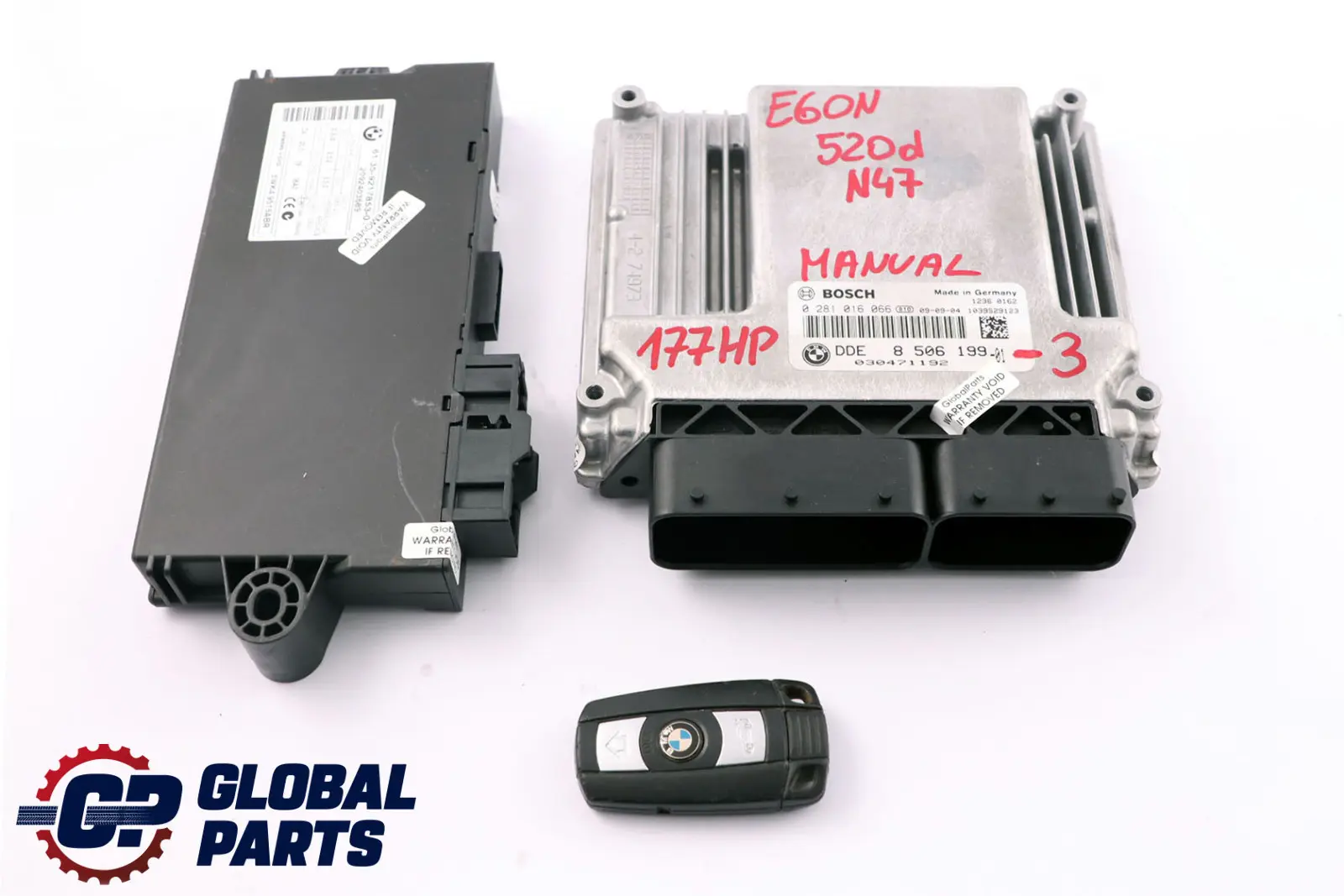 BMW E60 E61 LCI 520d Diesel N47 Motor ECU Kit DDE 8506199 CAS 3 Llave