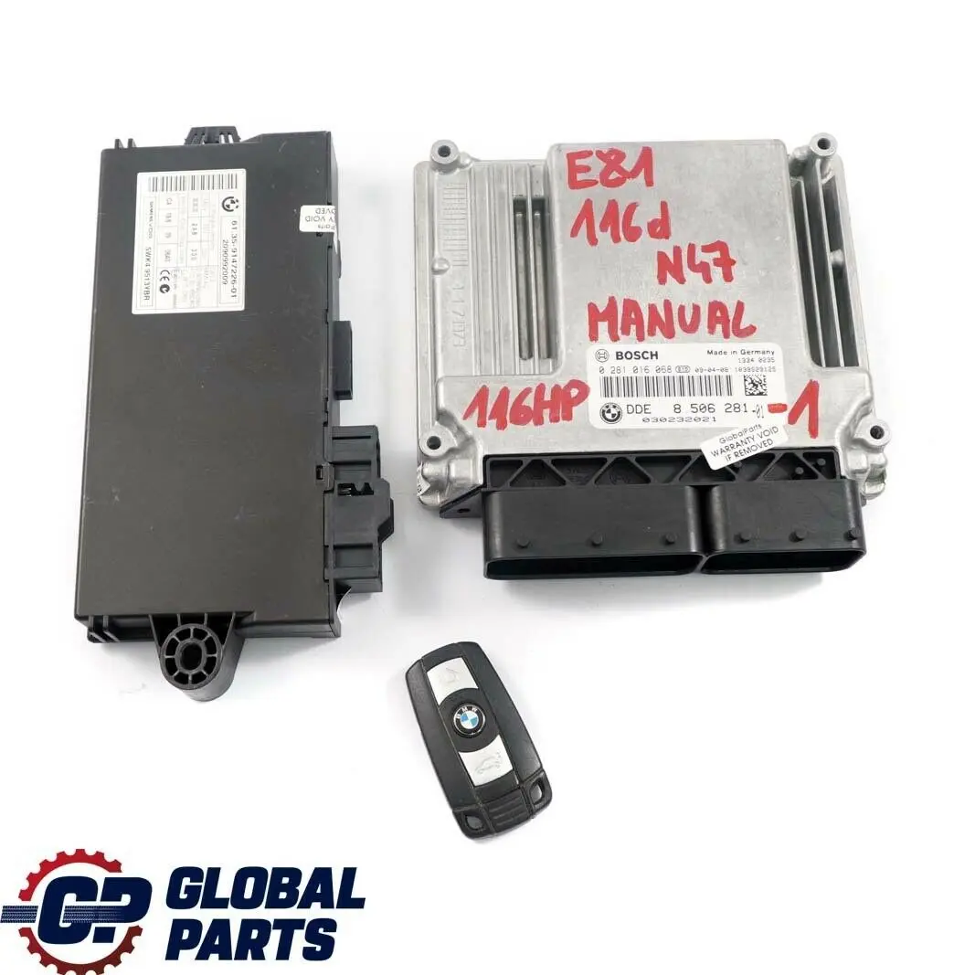 BMW E87 E90 LCI 116d 316d Diesel N47 ECU KIT Motor DDE 8506281 CAS3 Clave Manual