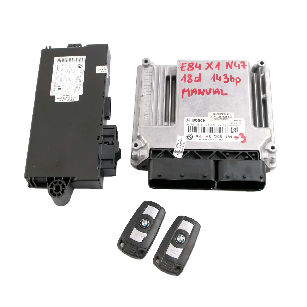 BMW E81 E84 E87 E90 LCI 18d 118d 318d N47 ECU Kit DDE 8506434 CAS3 Keys Manual