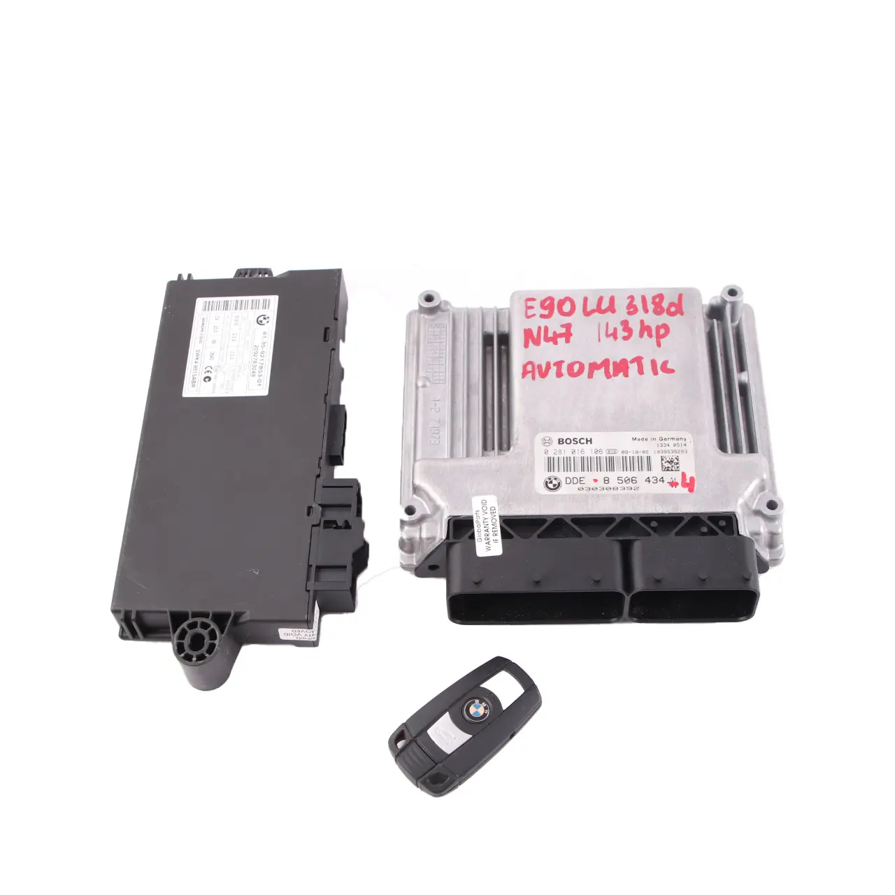 BMW E81 E84 E87 E90 LCI 18d 118d 318d N47 ECU Kit DDE 8506434 CAS3 Schlüssel 