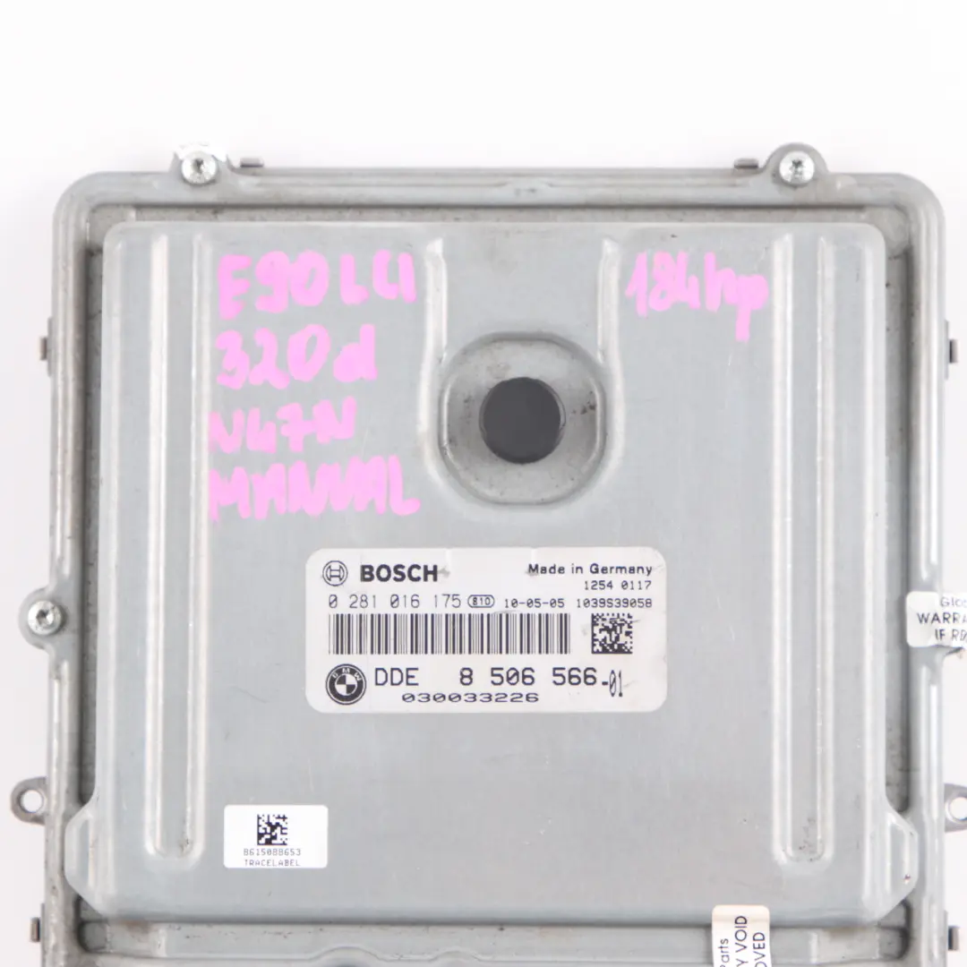 BMW E90 E91 LCI 320d N47N 184HP ECU Engine DDE 8506566 Manual Transmission