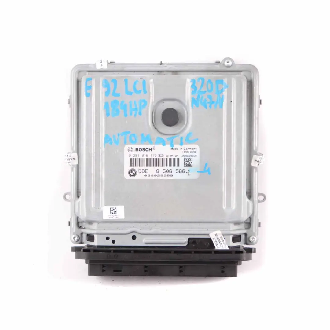 BMW E90 E91 LCI 320d N47N 184HP ECU Engine DDE 8506566 Manual Transmission