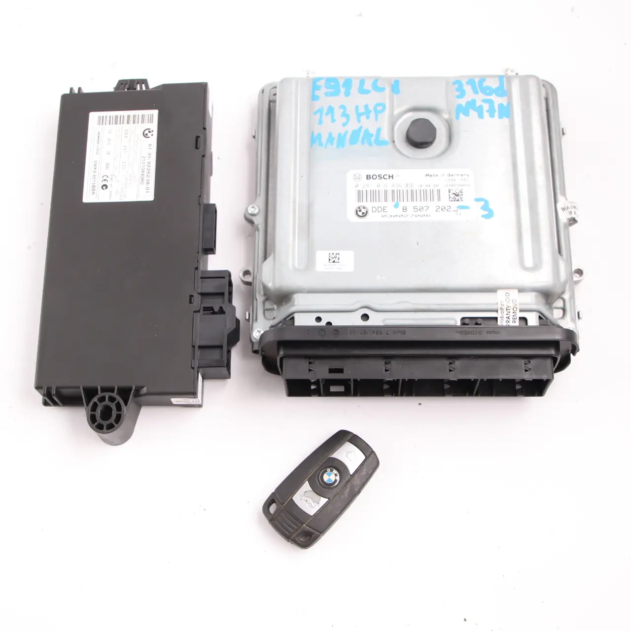 BMW E90 E91 LCI 316d N47N 116HP ECU Engine Kit DDE 8507202 CAS3 Key Manual