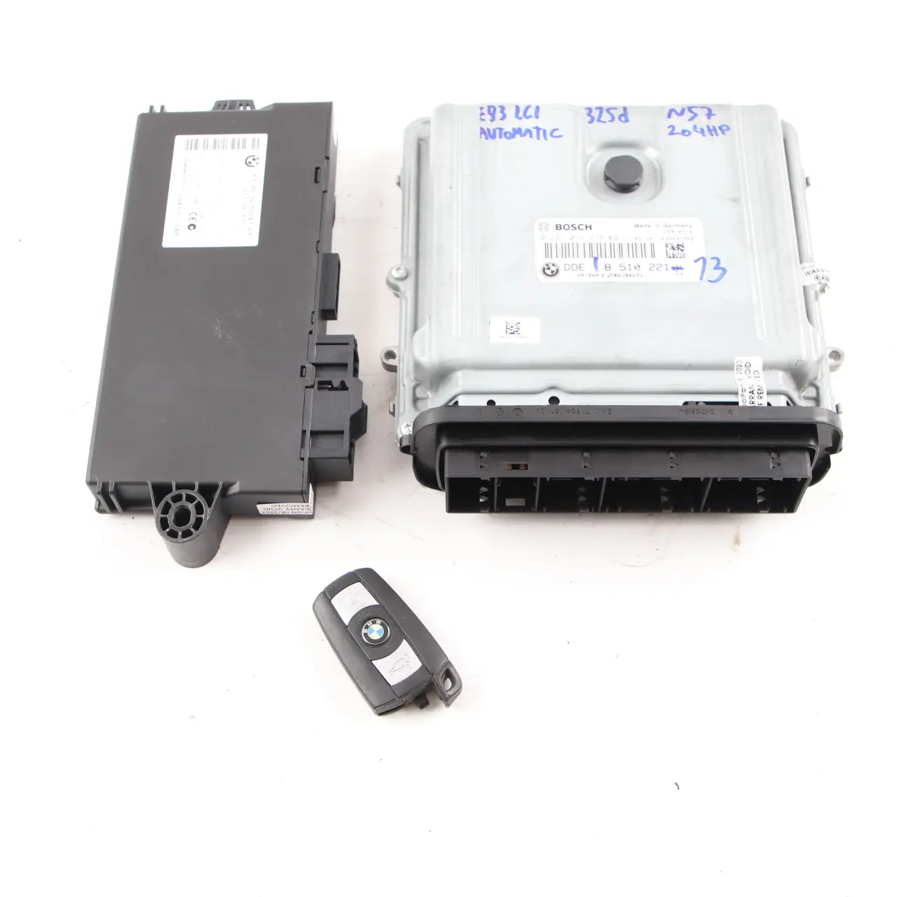 BMW E90 E91 LCI E92 325d Diesel N57 204HP ECU Engine Kit DDE 8510221 CAS3 + Key