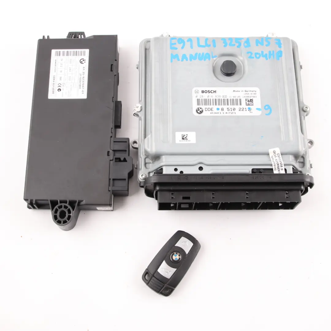 BMW E90 E91 LCI E92 325d Diesel N57 204HP ECU Engine Kit DDE 8510221 CAS3 + Key